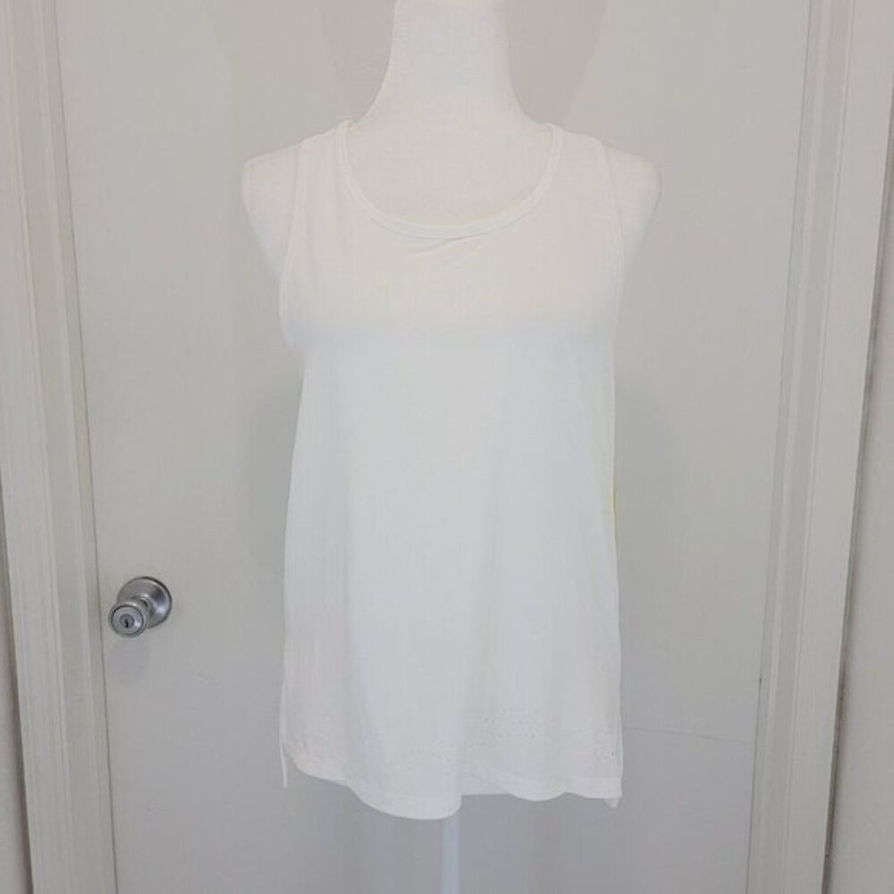 Women's Laser Cut Tank Top White Color